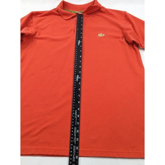 Lacoste Shirt XL Blood‎ Orange Polo 3-Button Short Sleeve Golf Neon Gator - Picture 6 of 8